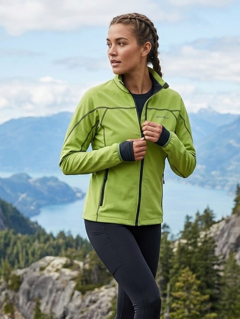 Eddie Bauer First Ascend Soft Shell Active Jacket Lime Green